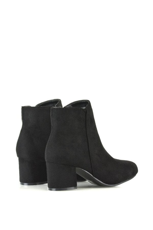XY LONDON Mid Block Heel Zip Up Ankle Boots