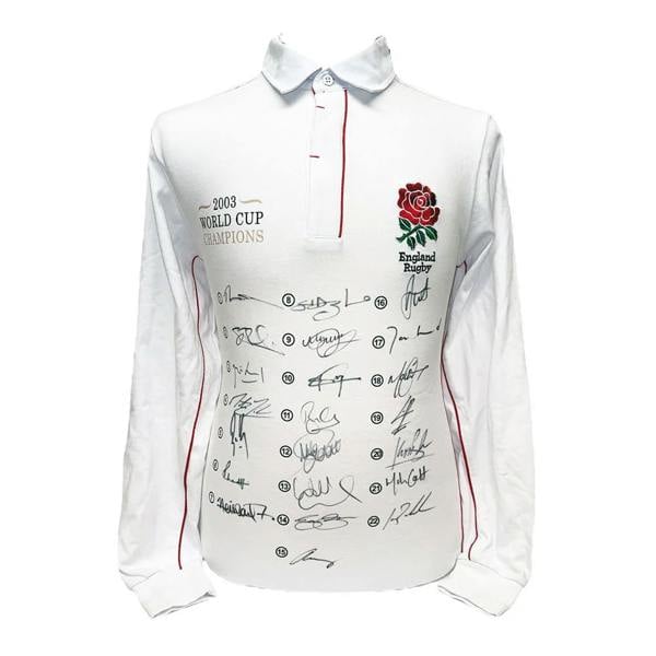 Unbranded England Rugby shirt signed by the full 2003 World Cup Final squad — Framed