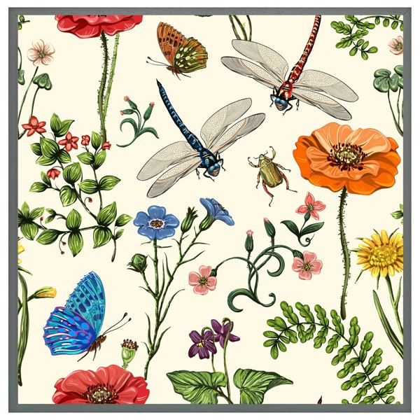 Benjamin Tate Design Flowers & insects (Picture Frame)
