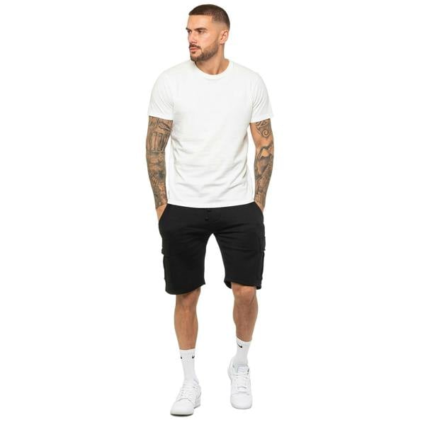 Enzo Mens Fleece Shorts - Black