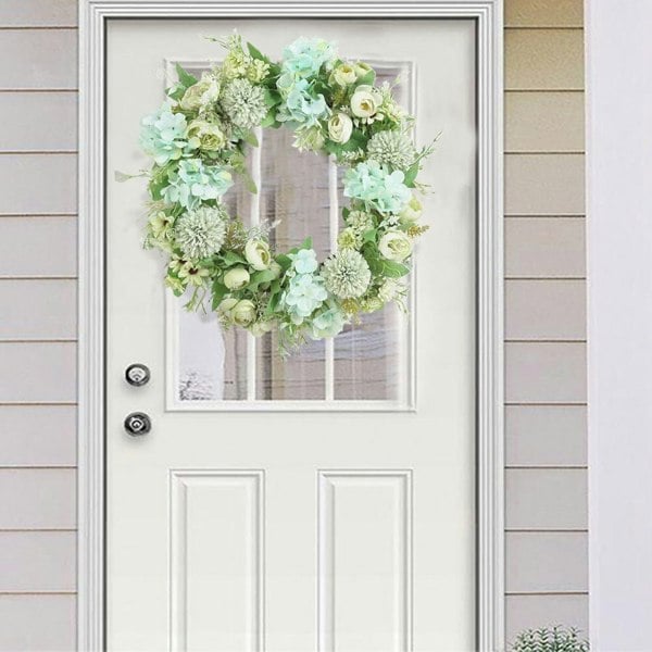 Spring Artificial Peony Wreath Mixed Flowers for Wedding Decor Living and Home 