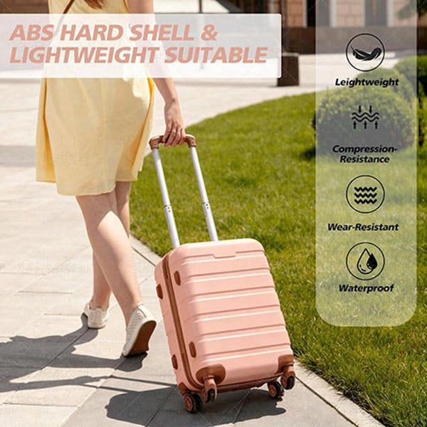 Leaper 20" ABS Carry-On Luggage with Removable Wheels & TSA Lock