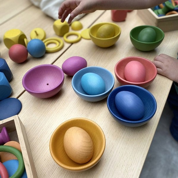 tickit Rainbow Wooden Bowls