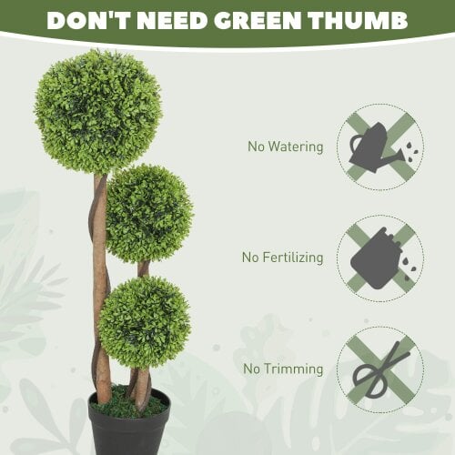 Wyld Haus Fidole Set Of 2 Artificial Boxwood Ball Topiary Trees In Pots For Indoor And Outdoor Use