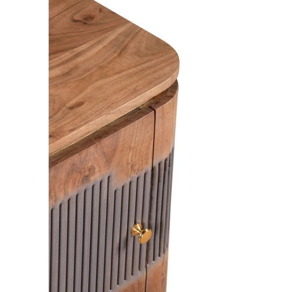 IH Design Alaina Acacia Wood Bedside Table