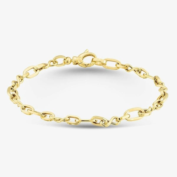 T. H. Baker 9ct Yellow Gold 7.5 Inch Figaro Chain Bracelet BBE006Y