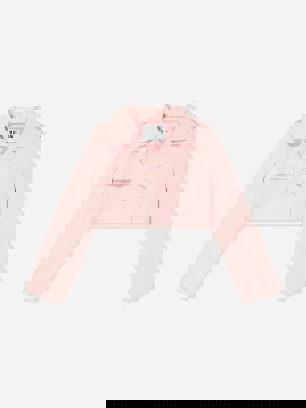 MSGM Girls Technical Fabric Jacket in Pink