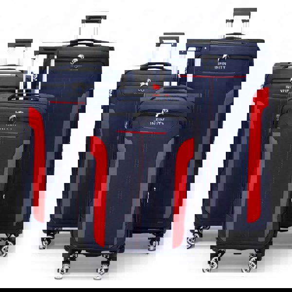 Infinity Luggage Lightweight Expandable Luggage Softshell 8 Weel Suitcase Set