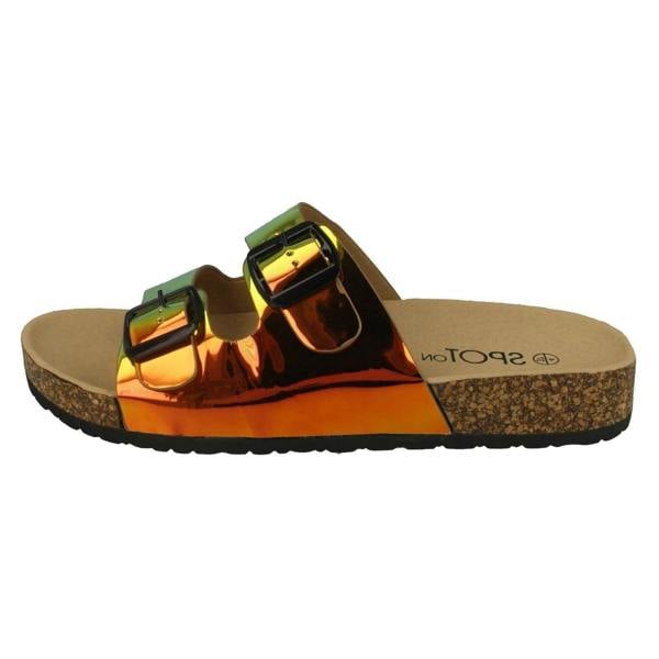 Spot On Ladies Spot On Holographic Sandals F00227