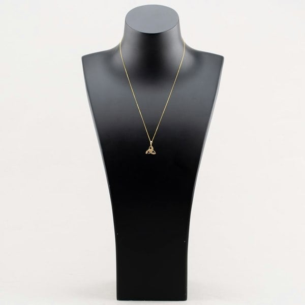 T. H. Baker 9ct Yellow Gold Cubic Zirconia Celtic Knot Pendant Necklace 1.69.3844
