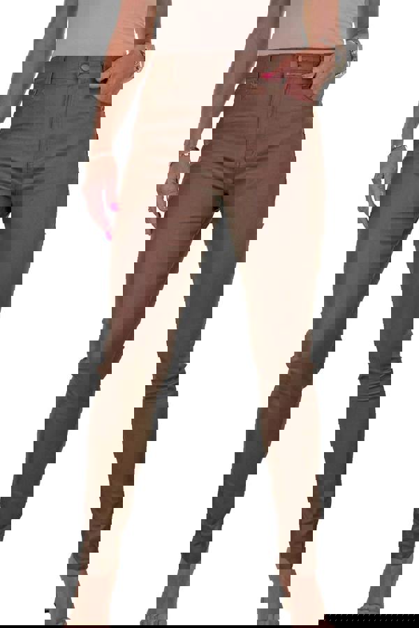 Paulo Due Womens Skinny Coated Leather Look Jeans