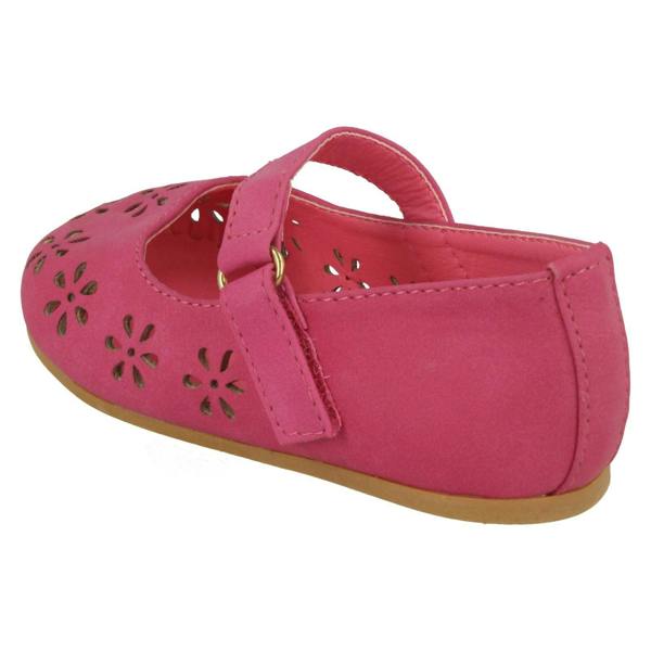 Spot On Girls Spot On Flat Ballerina Shoes with Cut Out Flower Detail