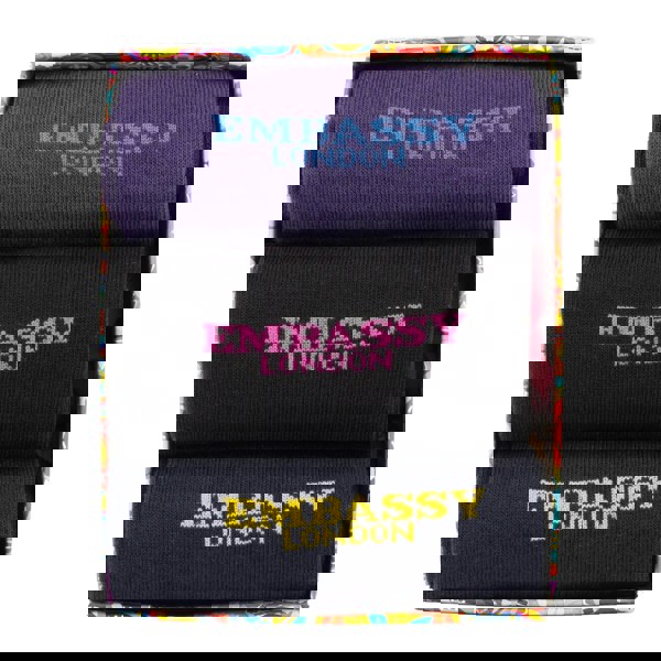 Embassy London Socktopus - Embassy Mix - Women's 3 pack cotton socks size UK 3 to 7 in brand emblem