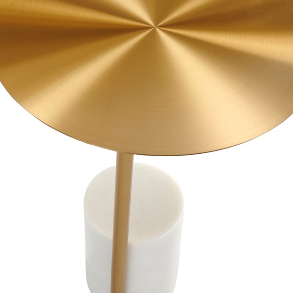 Violet Lamp Table - Gold & White Marble