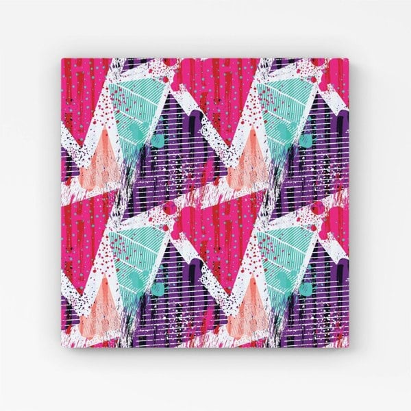 Warren Reed Shabby Geometric Pattern Canvas