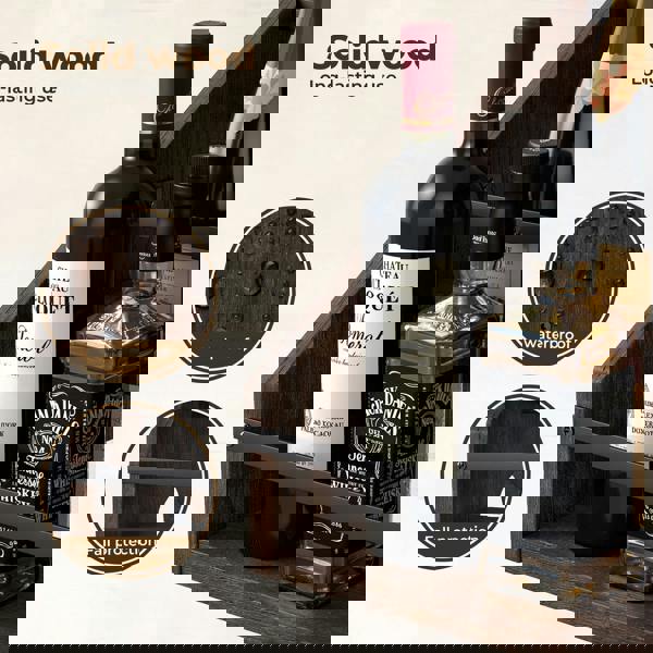 Toque Counter Top Wine Rack Storage Liquor Bottle Display Shelf Wooden Holders