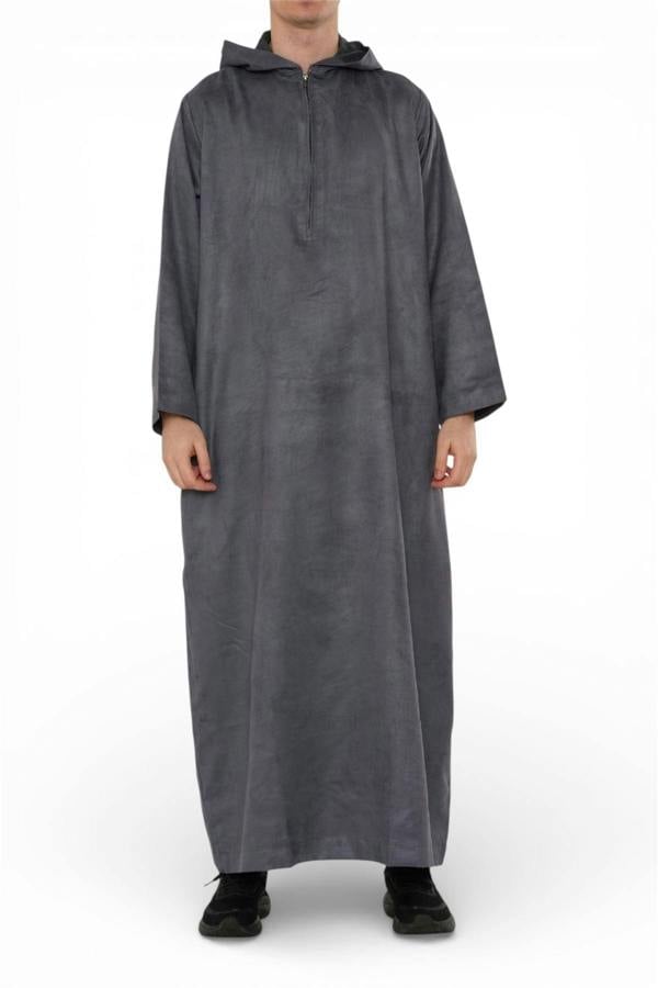 Infinity Leather Men's Hooded Eid Moroccan Jubba Robe Ramadan Eid Thobe - HM12