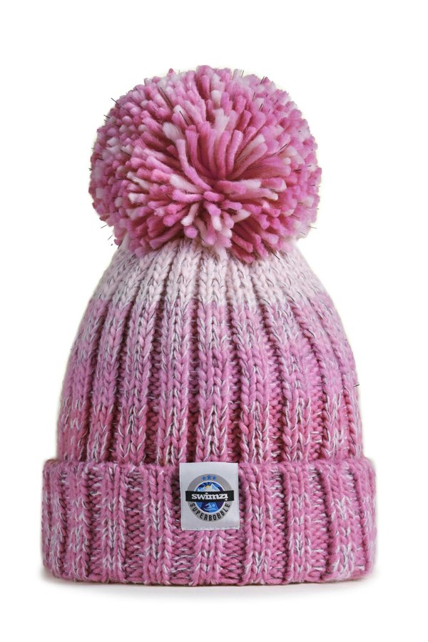 SuperBobble Swimzi Gradient Rib Knit Hat - Rose Pinks