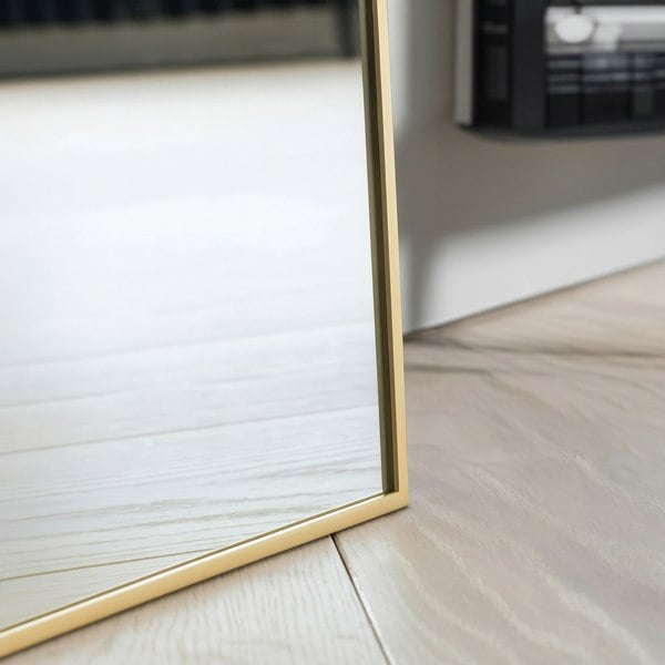 Exclusive Mirrors Modern Gold Metal Rectangle Frame Leaner Mirror 200cm x 80cm