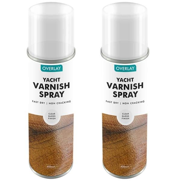 Overlay 2X Overlay Clear Gloss Yacht Varnish Professional Spray Paint 400ml