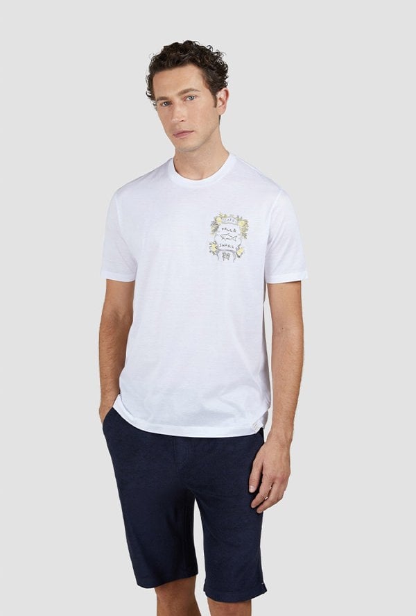 Paul & Shark Men's X-Soft Jersey T-Shirt with Capri Embroidery - White
