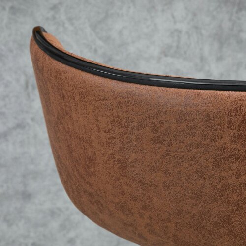 Wyld Haus Bama Microfiber Brown Adjustable Swivel Bar Stools Set Of 2 With Armless Design