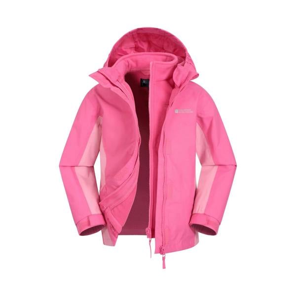 Mountain Warehouse Childrens/Kids Lightning 3 in 1 Waterproof Jacket - Light Pink - 
