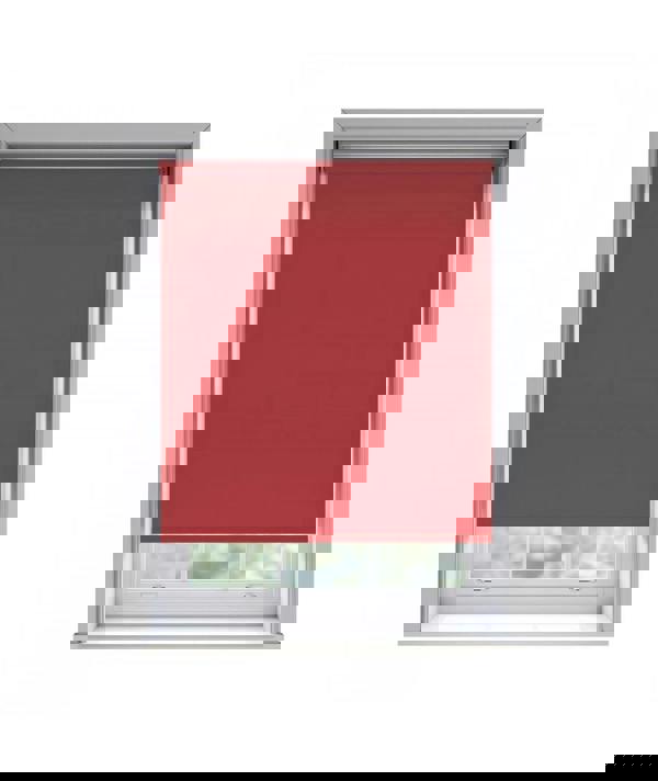 NewEdgeBlinds No Drill Red Thermal Blackout Roller Blind (170cm Drop)
