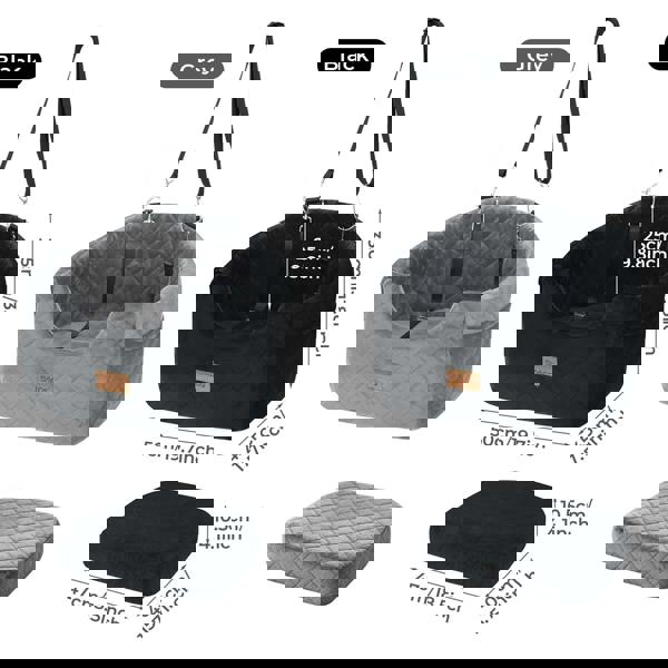 Skylos Dog Booster Car Seat Safe Travel Carrier Bed Bag Basket Pet Puppy Cat