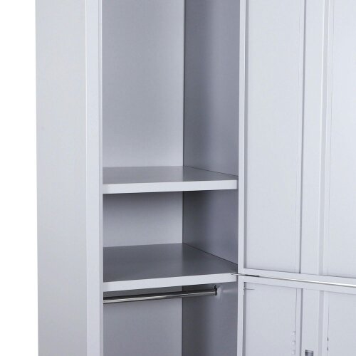 Wyld Haus Marino 180cm Light Grey Metal Tall Locker Storage Cabinet With Internal Shelves