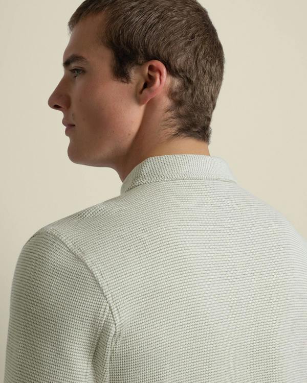 Larsson & Co Aarhus - Textured Long Sleeve Polo Shirt