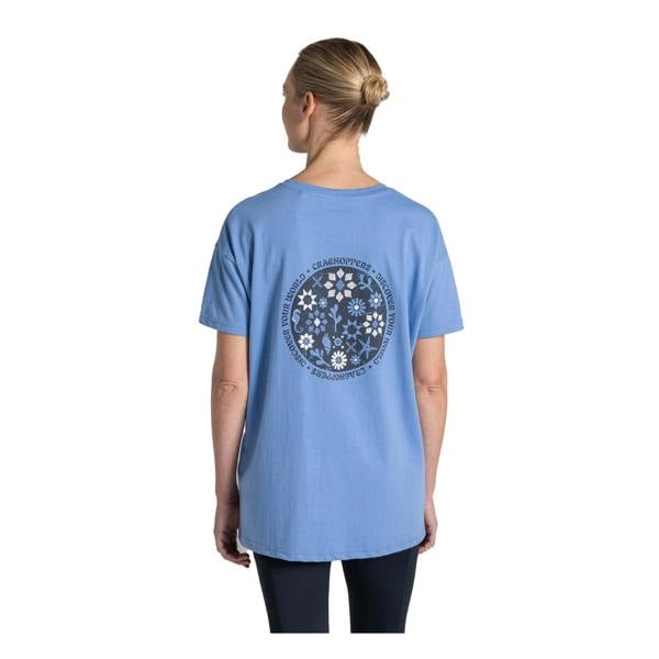 Craghoppers Womens/Ladies Yago Sea Floral Back Print Short-Sleeved T-Shirt - Vinca Blue - 