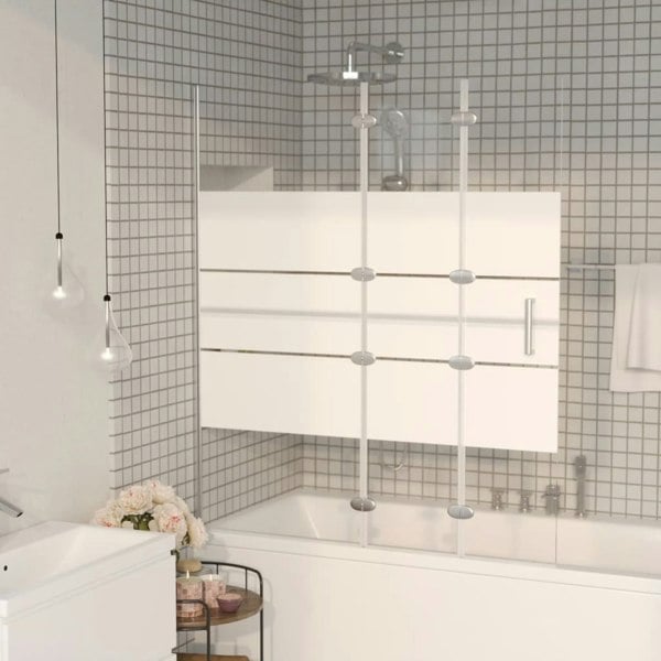 Berkfield Folding Shower Enclosure ESG 120x140 cm White