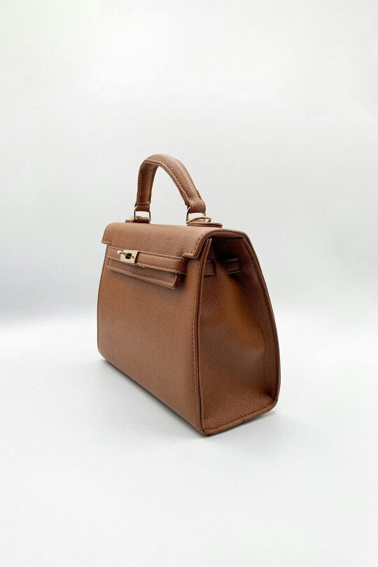 SVNX Top Handle Satchel Tote Bag in Brown