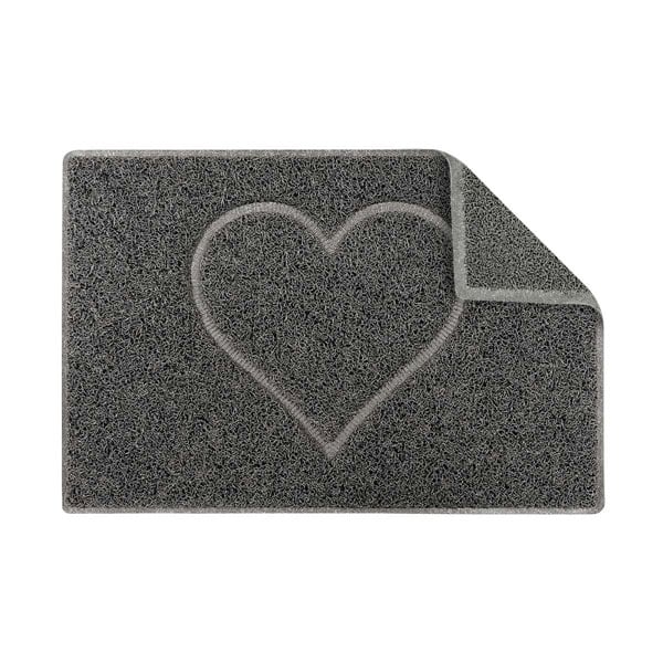 Oseasons Heart Large Embossed Doormat in Grey with Open Back