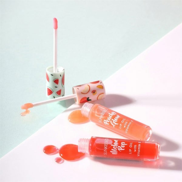 Sunkissed Peachy Glow Lip Oil 4.2ml Enriched with Vitamin E, Jojoba Oil