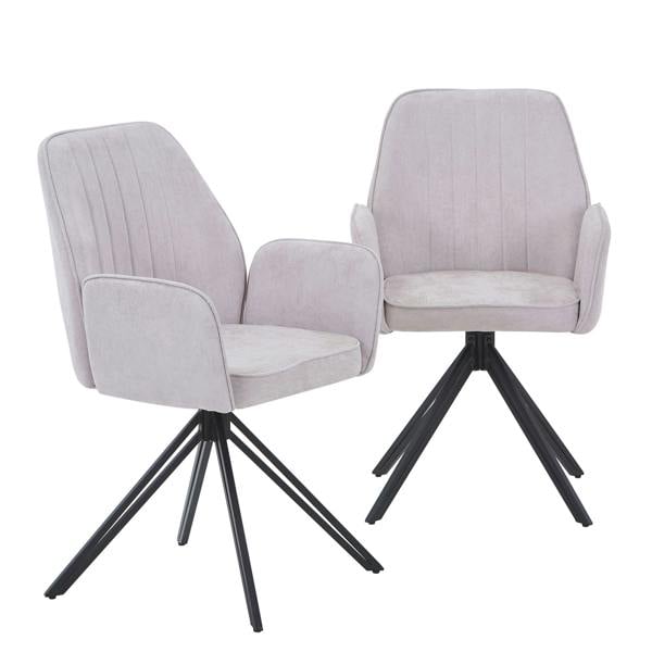 Core Products Pair of Aspen Grey Swivel Dining Armchairs with Premium Upholstery
