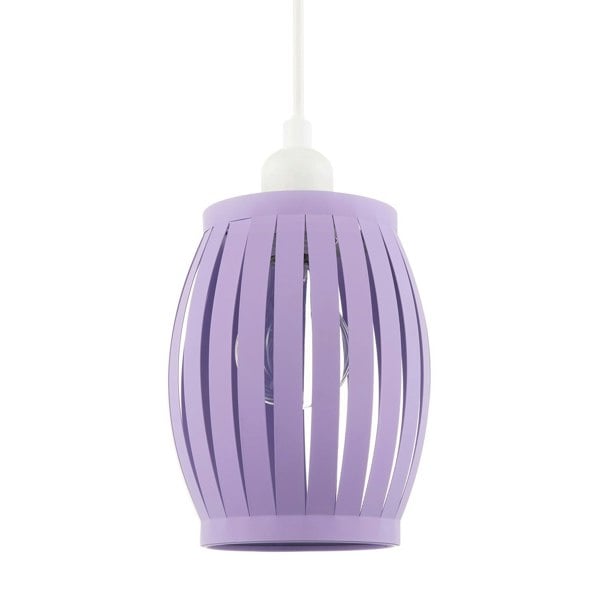 Modern Unique Grill Style Ceiling Pendant Lighting Shade in Soft Lilac Image 1