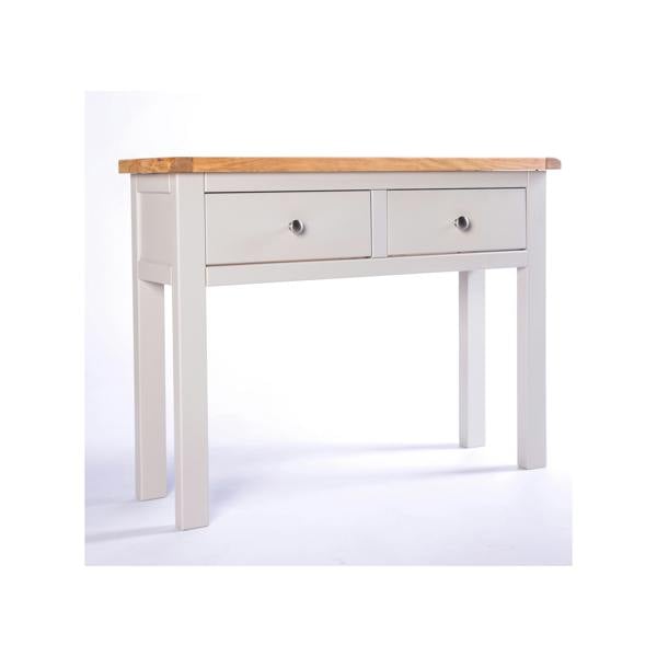 Cabinet Bits Argenta Light Grey 2 Drawer Console Table Satin Chrome Knob