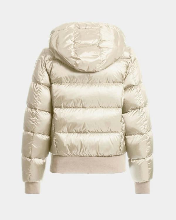 Parajumpers Mariah Womens Hooded Down Bomber Jacket - Warm Ivory 132, back