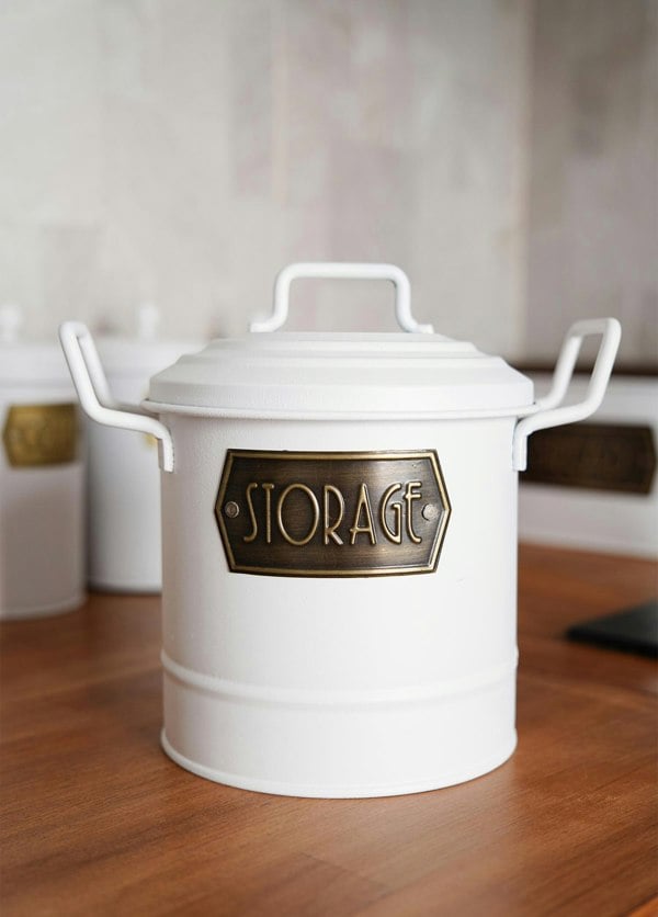 Rozi White Kitchen Storage Bin