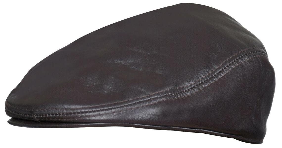 Infinity Leather Mens Leather Peaky Blinders Newsboy Flat Hat