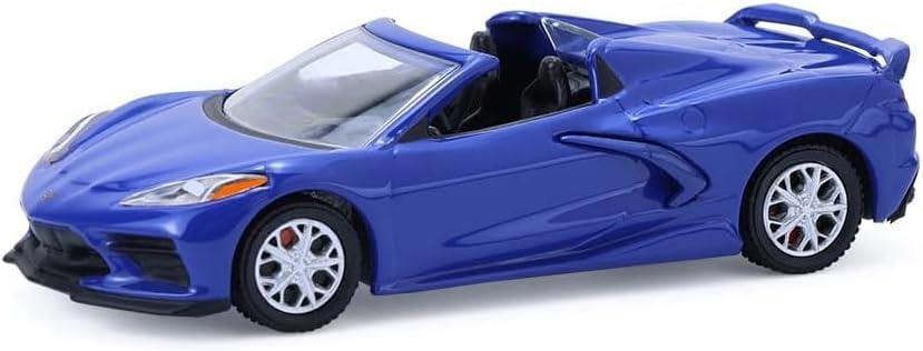 MCSlots Corvette Stingray Convertible 2021 Elkhart Lake Blue 1:64 Scale Greenlight 13370E
