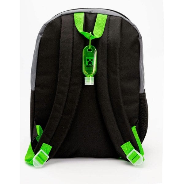 Minecraft Childrens/Kids Time To Mine Backpack Set - Black/Green