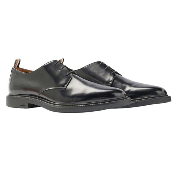 Hugo Boss Mens Larry Leather Derby Shoes - Black - 