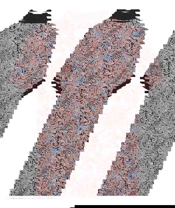 Lambretta Mens Classic Paisley Print Mod Retro Ska Casual Polo