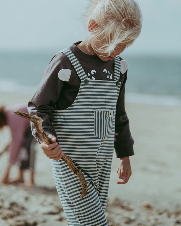 organic cotton Multicolour Sea Stripe Print Dungarees - image 5