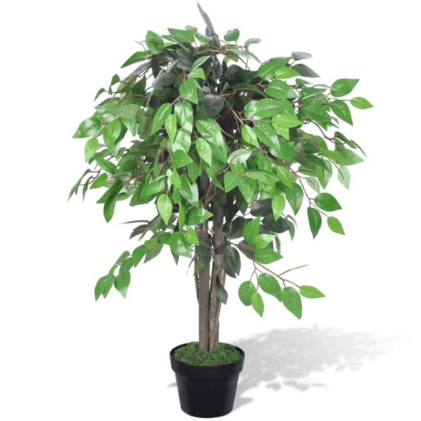 Berkfield Artificial Plant Ficus Tree with Pot 90 cm