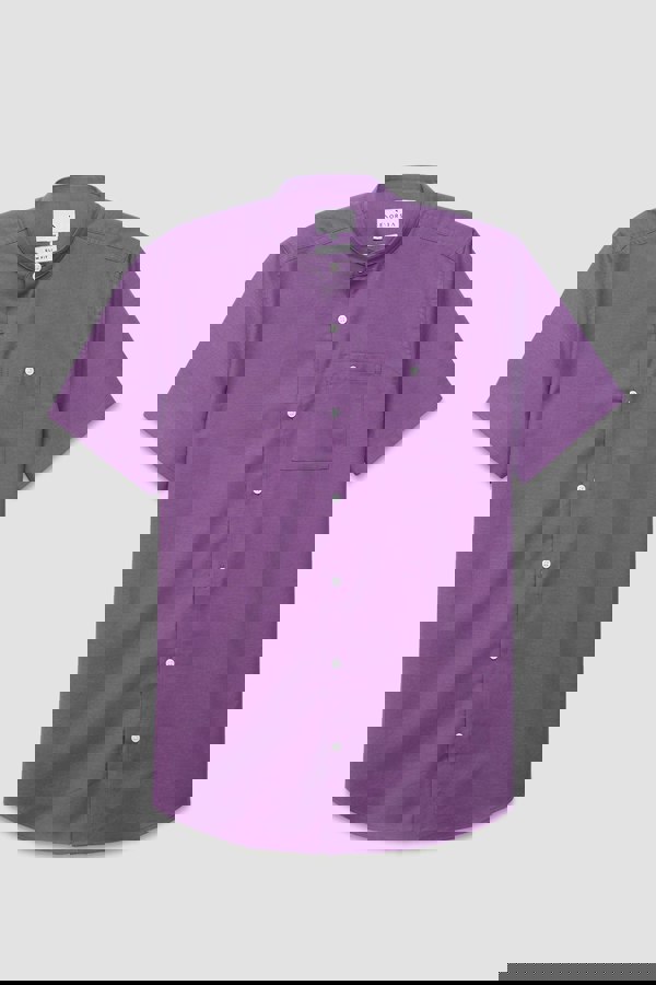 ENORSIA Mens Slim Fit Stand Up Collar Shirt