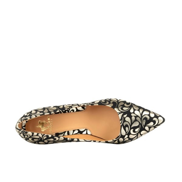 Embassy London Sophia Hollywood - Gold - Women's pointed 3 inch heel pump in black and gold leather